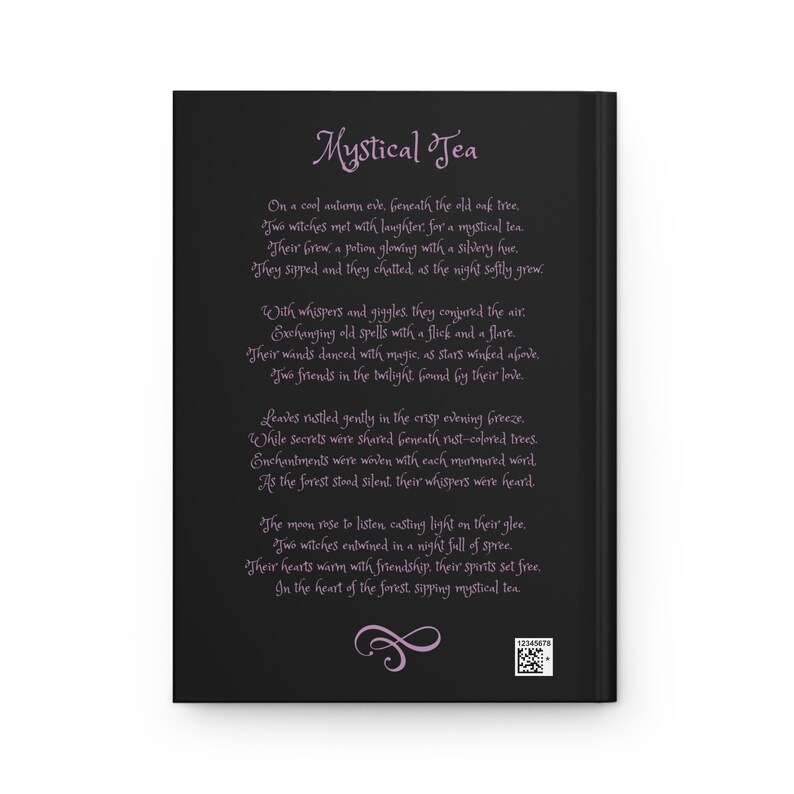 Friendship Journal, Witchy Friends Notebook, Magical Tea with Friends Diary, Crescent Moon and Stars Journal, Tea Lovers Gift For Friendship