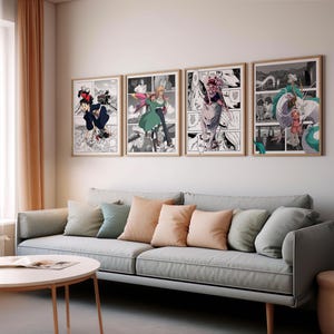 Studio Ghibli SET van 4 canvas / Art Print / ingelijst, Spirited Away, Howl's Moving Castle, Anime Art, Anime Gift, Ghibli Art, Anime Art Print afbeelding 4