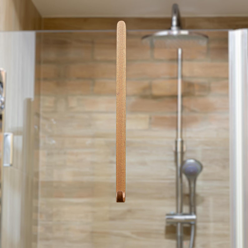 Handmade walnut shower hook. Life in small bathroom can be easy and comfortable.