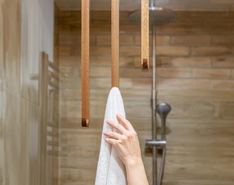 Juego de ganchos para puertas de ducha de madera de caoba I Gancho grande para toallas para el cristal de la cabina de ducha I Gancho para panel de vidrio I Colgador de toallas I Gancho para ducha