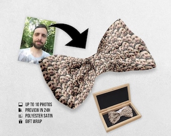 Caja de regalo de madera con foto de pajarita personalizada - Crea accesorios de boda para novio con pajarita / USA DDP Sin gastos de aduana