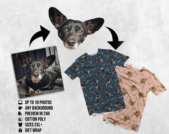 Personalisiertes T-Shirt von Ihrem Haustier - Gestalten Sie Ihr Fullprint-T-Shirt - Erstellen Sie persolanisierte Kleidung - Freund Freundin Geschenk