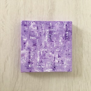 Original Abstract Minimalist Painting | 3x3in Acrylic Canvas Painting with Easel, Abstract Painting, Small Painting