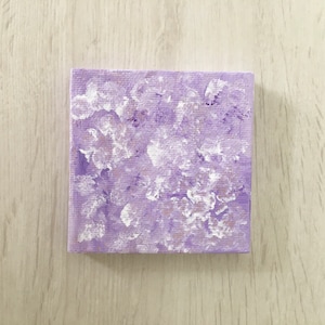 Original Abstract Minimalist Painting | 3x3in Acrylic Canvas Painting with Easel, Small Painting,