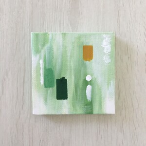 Peinture minimaliste abstraite originale | Peinture acrylique 3 x 3 pouces, peinte à la main, petite oeuvre d&#39;art sur toile