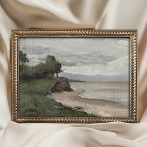 額入りミニヴィンテージコースタルジクレーアートプリント、ゴールドフレーム（8インチ×6インチ） - 新築祝いギフト、伝統的なホームデコレーション