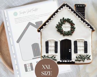 XXL House Cookie Icing Transfer Sheet Template (Digital Download)