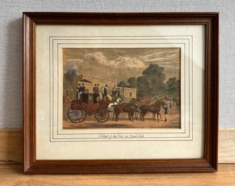 Vintage 1870s Equestrian Hand-Painted Steel Engraving – 12.8" × 10.4" – English Horse Art | Framed Historic Print