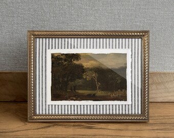 Framed Mini Vintage Landscape Giclée Art Print, Gold Frame (8”x6”) - Housewarming Gift Traditional Home Decor