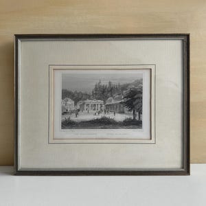 Vintage 1845 Bohemian Historic Town Steel Engraving Print - 12.4&quot;x10&quot; (31x25.5 cm)– Art Print Drawing, Frame Print Art Sketch, Town Sketch