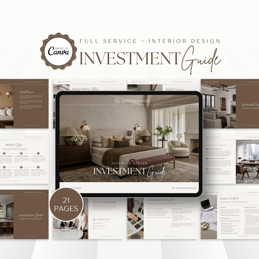 Interior Design Investment Guide - Full-service (canva Template) - Etsy
