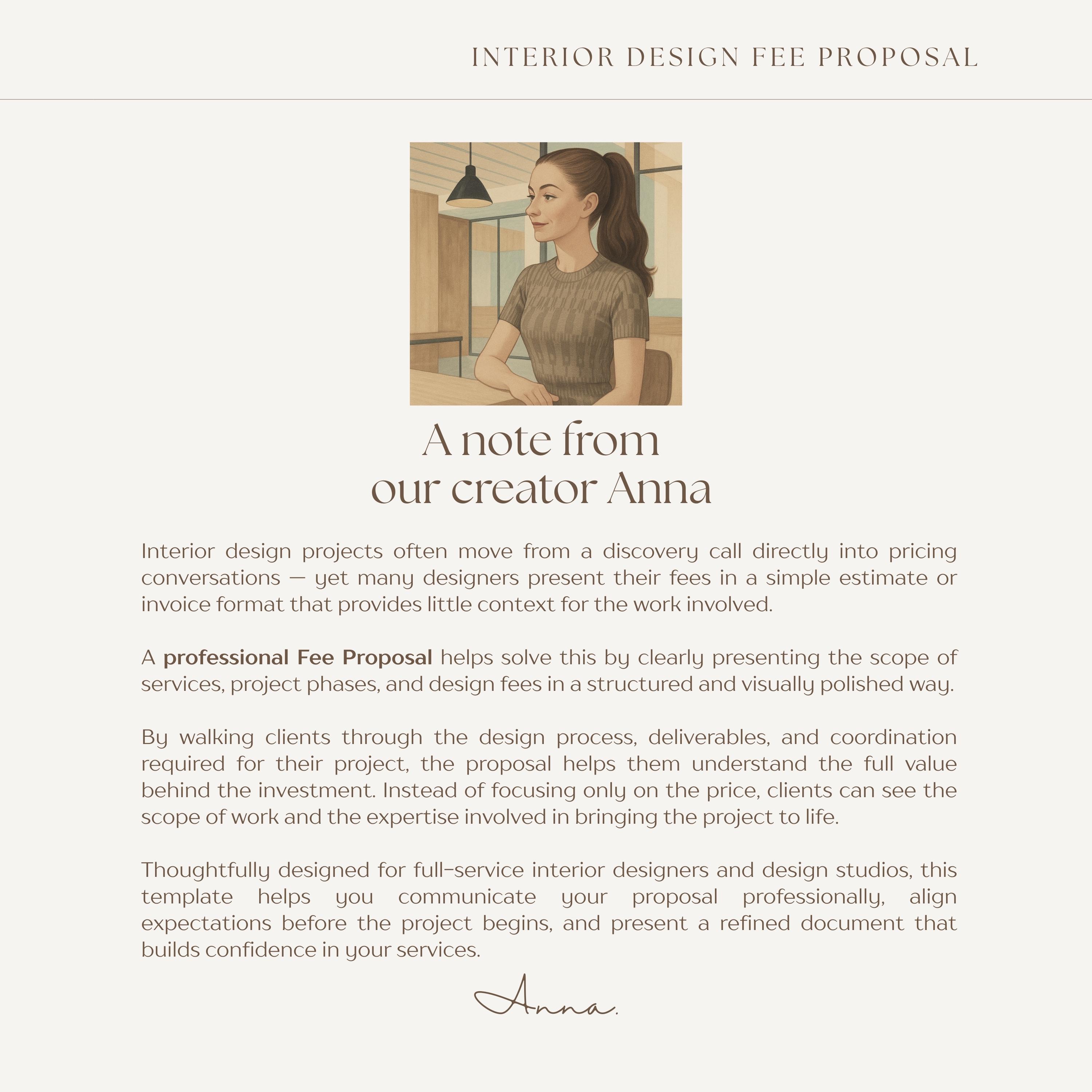 Interior Design Quotation Template, Fee Proposal, Price Quote - Full ...