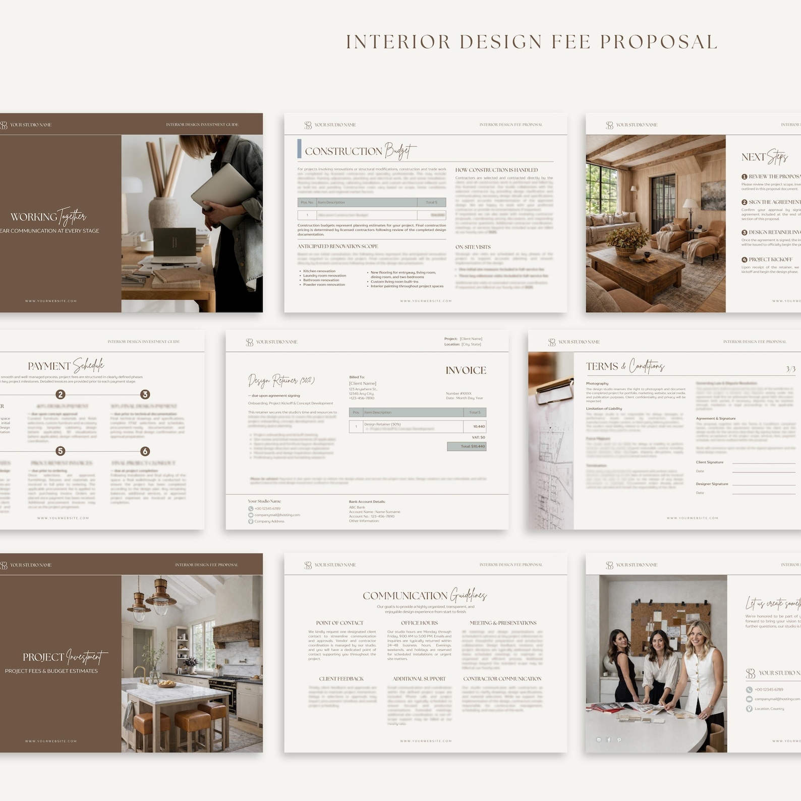 Interior Design Quotation Template, Fee Proposal, Price Quote - Full ...