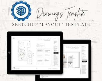SketchUp LayOut Template: Interior Design Drawings, Elevations, Floor Plans (Digital Download)