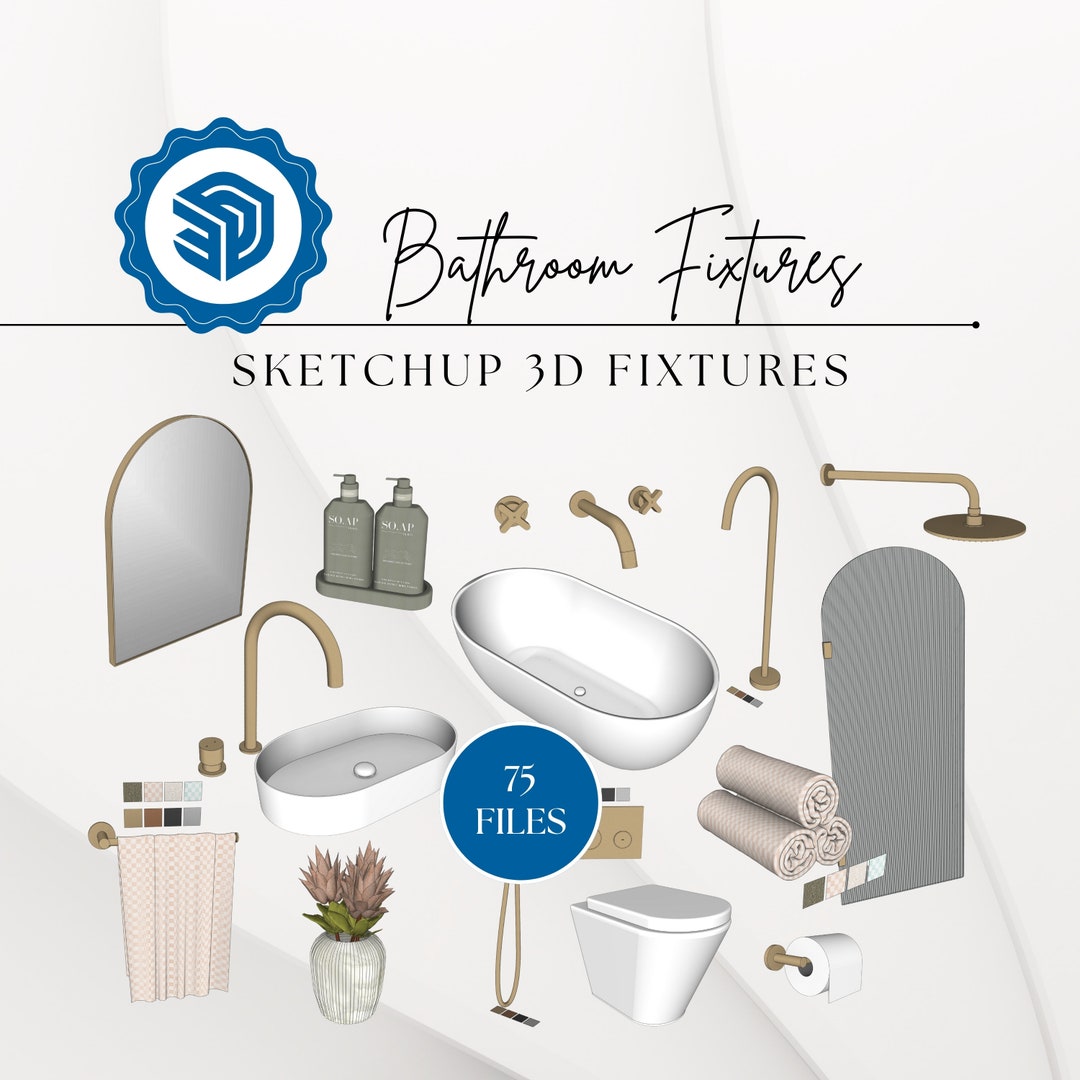 3D BATHROOM FIXTURES I Sketchup Bathroom Fixtures I Interior Design ...