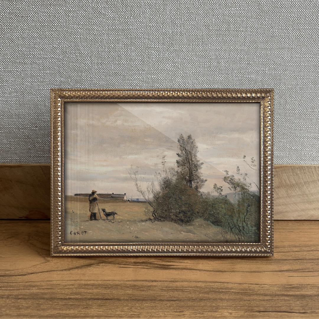 Framed Mini Vintage Countryside Giclée Art Print, Gold Frame (8”x6 ...