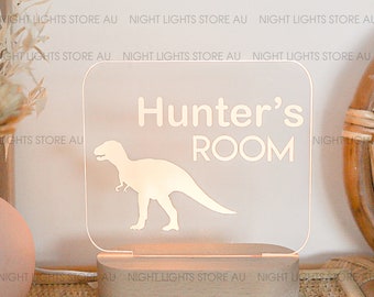 Acrylic Night Light With Dinosaur - Personalised Name