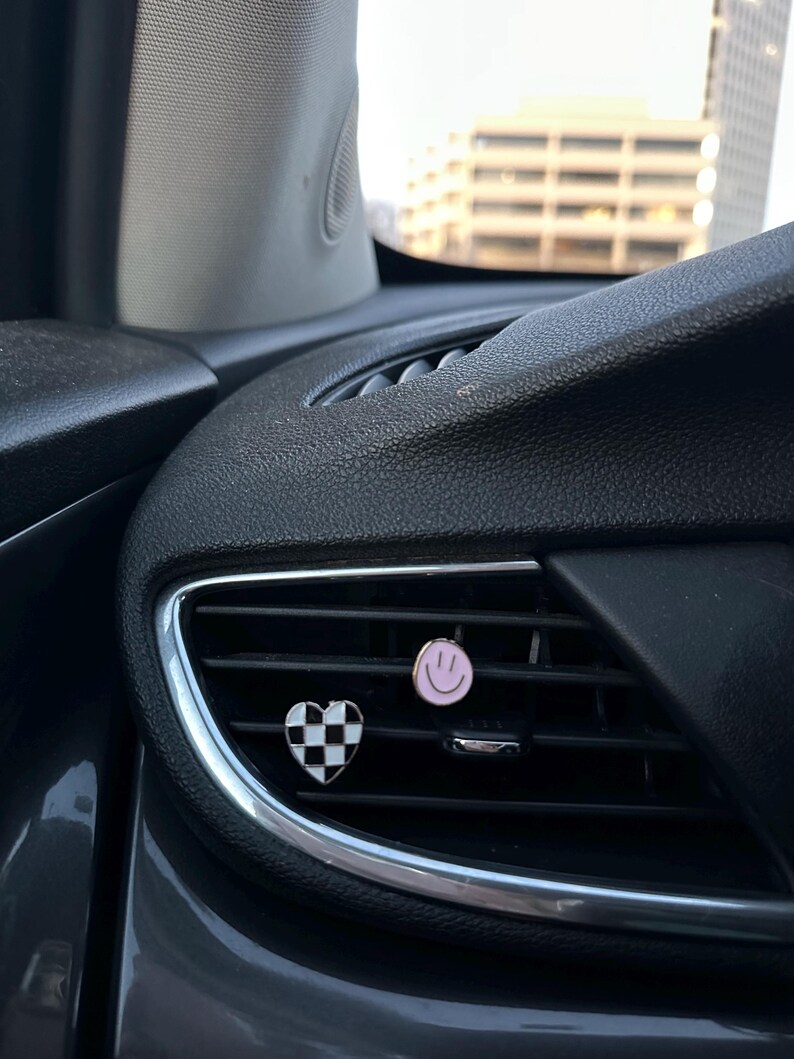 Car Vent Clip Charm - Happy Face - Magnetic Multicolor Car Accessory image 4