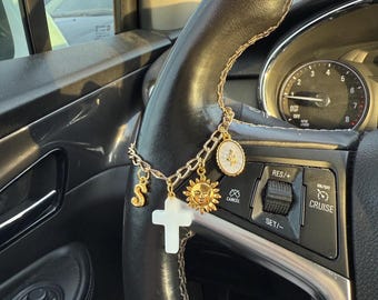 Build Your Own Personalized Car Accessory | Custom Steering Wheel Chain | Gold or Silver