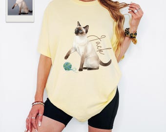 Camiseta personalizada con retrato de mascota, Comfort Colors 1717, Camiseta personalizada para perro o gato, Regalo de Navidad para amantes de las mascotas