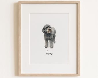 Custom Watercolor Portraits Using Pet Photo Personalized Dog Memorial Gift for dog owners, Cat/Dog Portraits Pet Memorial Art