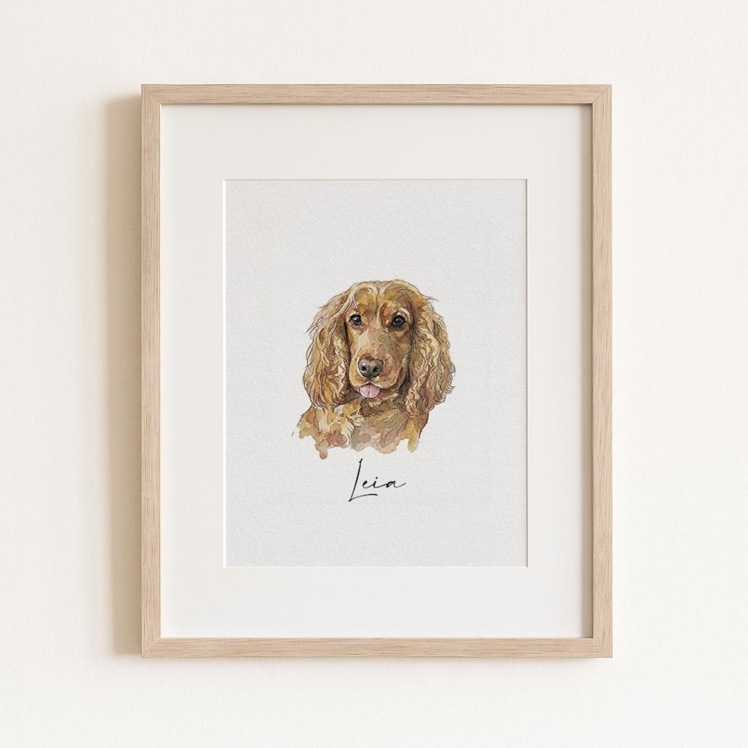 Custom Dog Portrait Watercolor Style, Personalized Pet Art Print With ...
