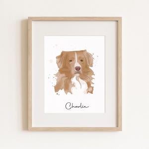 Custom Watercolor Pet Portrait, Personalized Dog Painting, Pet Memorial Gift, Dog Portrait From Photo, Custom Pet Art, Pet Lover Gift