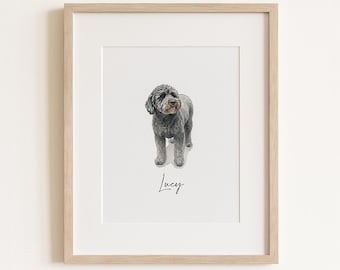 Custom Watercolor Portraits Using Pet Photo Personalized Dog Memorial Gift for dog owners, Cat/Dog Portraits Pet Memorial Art