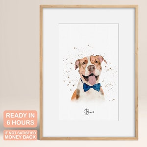 Pet Portrait, Hand-illustrated Custom Portrait, Personalized Dog Wall Art, Pet Memorial Ideas, Digital or Print, Couple Gift, Dog, Cat, Gift