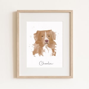 Custom Watercolor Pet Portrait, Personalized Dog Painting, Pet Memorial Gift, Dog Portrait From Photo, Custom Pet Art, Pet Lover Gift