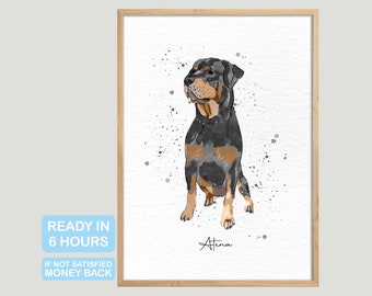 Dog Portraits from Photos, Custom Tiny Paintings, Watercolor Pet Portrait, Dog Portrait from Photo, Fathers day, Pet Painting, Pet Loss Gift