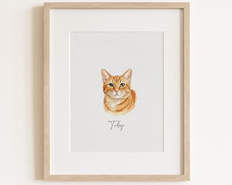 Custom Watercolor Pet Portrait, Cat Portraits from Photos, Dog Portraits from Photos, Pet Painting, Custom Tiny Paintings, Miniature Pet Art