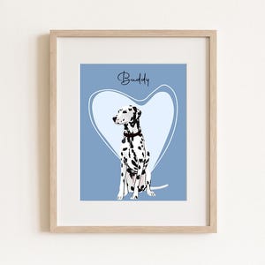 Custom Dalmatian Pet Portrait, Personalized Dog Print, Wall Art from Photo, Pet Memorial Gift, Valentine or Dog Dad Gift