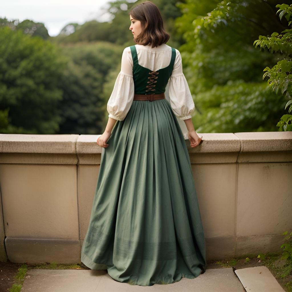 Green Renaissance Peasant Dress | Medieval Festival Women's Costume | Laced  Bodice Cosplay Dress | Puffed Sleeves Historical Outfit - Etsy