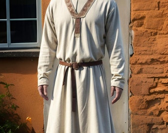 Viking Medieval Men's Tunic | Historical Costume for Renaissance Fairs | LARP Victorian Cosplay Costume | Perfect Gift for Halloween