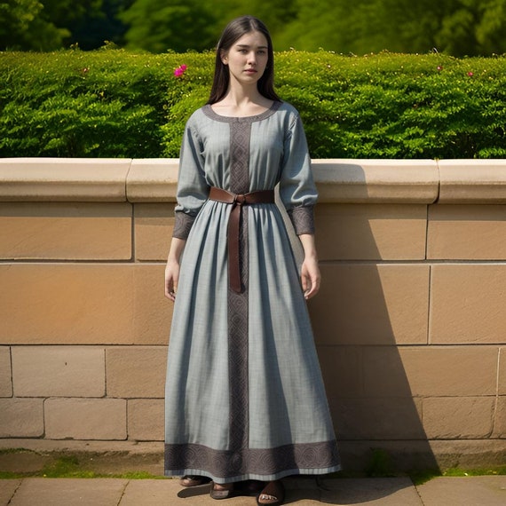 grey renaissance dress Renaissance Romantic Linen Dress