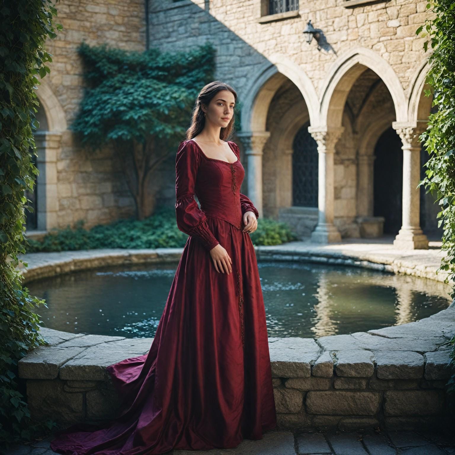 burgundy renaissance dress Burgundy Renaissance Princess Girl's Costume – State Fair Seasons main image 1