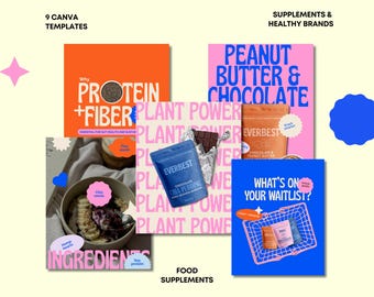 Superfood and Nutrition Instagram Templates – Canva Social Media Pack for Wellness, Supplements & Healthy Brands