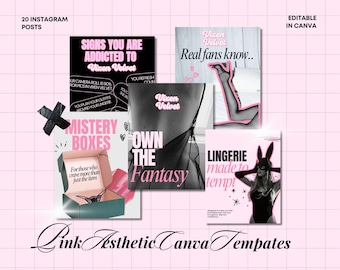 Pink Instagram Templates | Feminine Canva Bundle for Content Creators