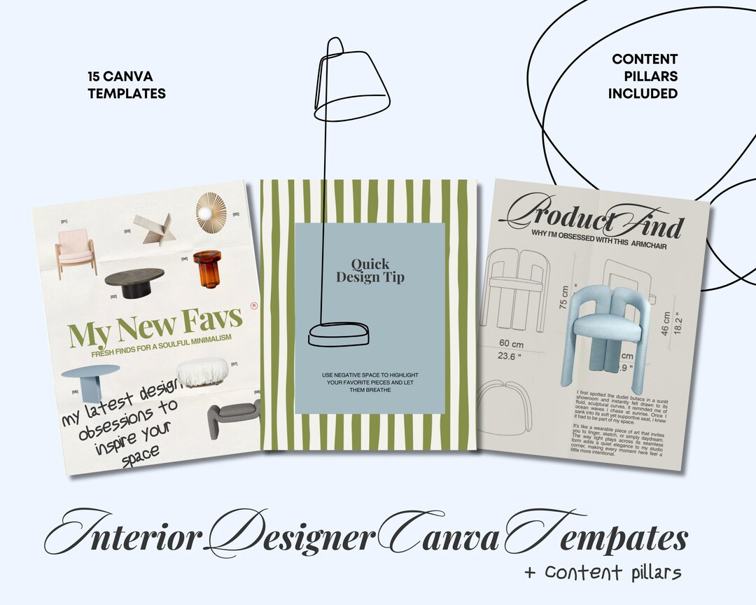 Interior Designer Instagram Post Templates: Editable Canva Design - Etsy