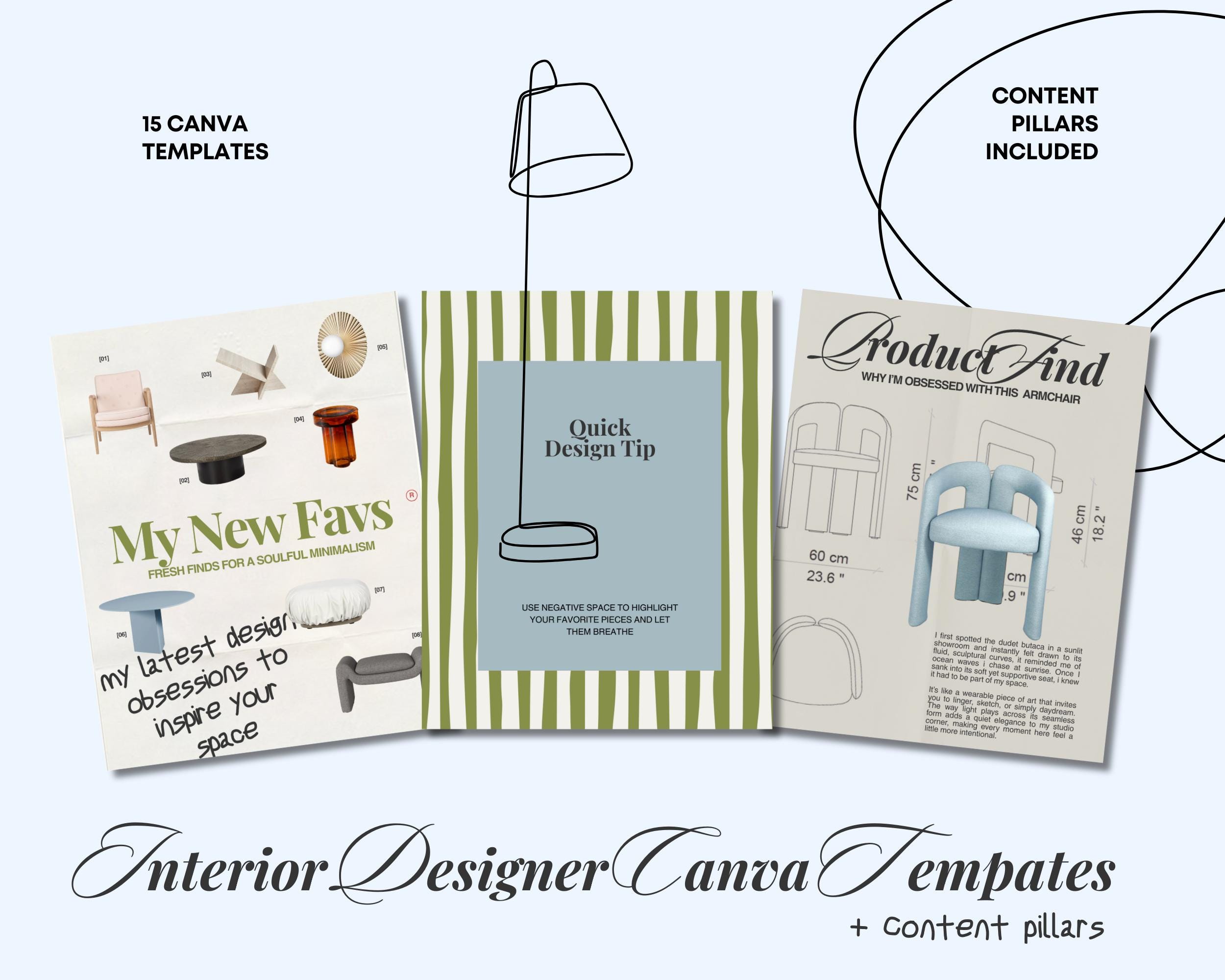 Interior Designer Instagram Post Templates: Editable Canva Design - Etsy