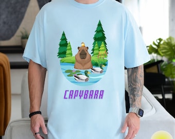 Entzückendes Capybara T-Shirt, lustiges Geschenk für Capybara-Fans, süßes T-Shirt, Comfort Farben T-Shirt, Meme Shirt