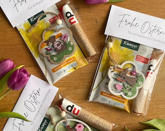 Kleines Ostergeschenk / Entspannungsset zu Ostern / Badesalz / Schokolade / Oster Mitbringsel / Frohe Ostern Geschenkidee