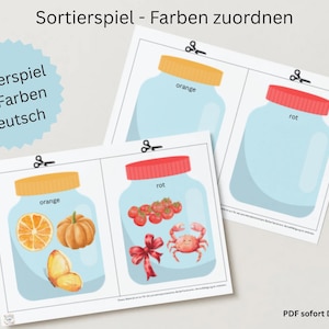 Montessori sorting game - Learn colors playfully - positive learning - PDF Download - DIY - encourage toddlers