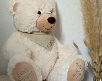 Orsacchiotto grande personalizzato - personalizzabile - regalo individuale - nascita - compleanno - bavaglino