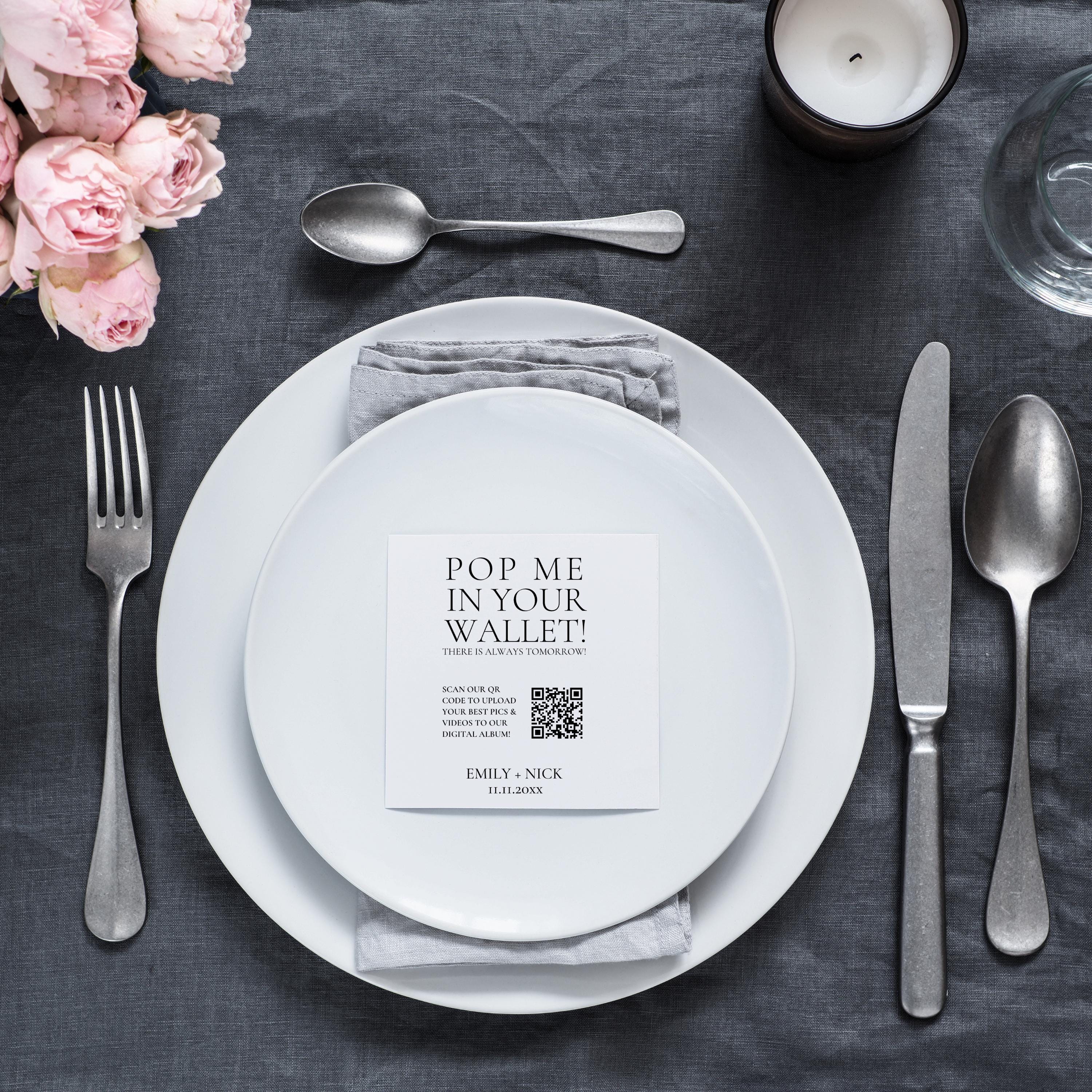 Wedding QR Code Wallet Card Favor | Editable Digital Download for Photo ...