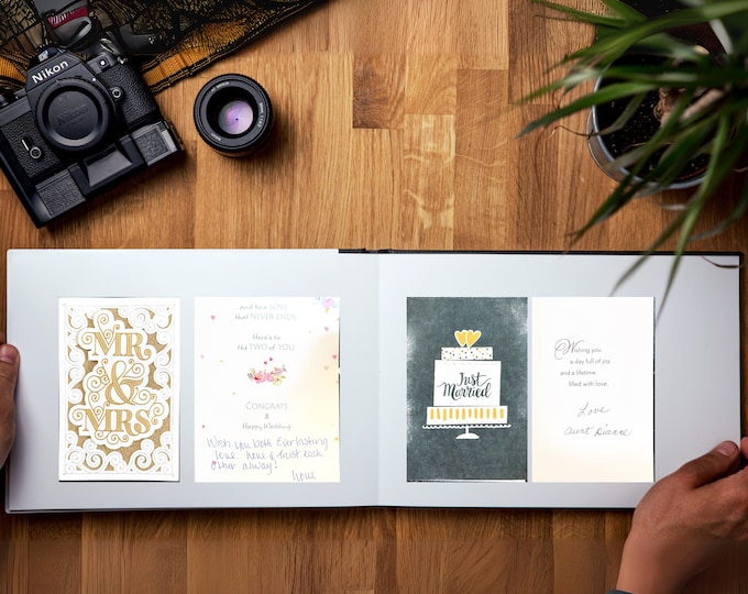 Custom Card Memory Book with Premium Binding for Weddings, Anniversaries, & Milestones | Turn Greeting Cards into a Beautiful Keepsake