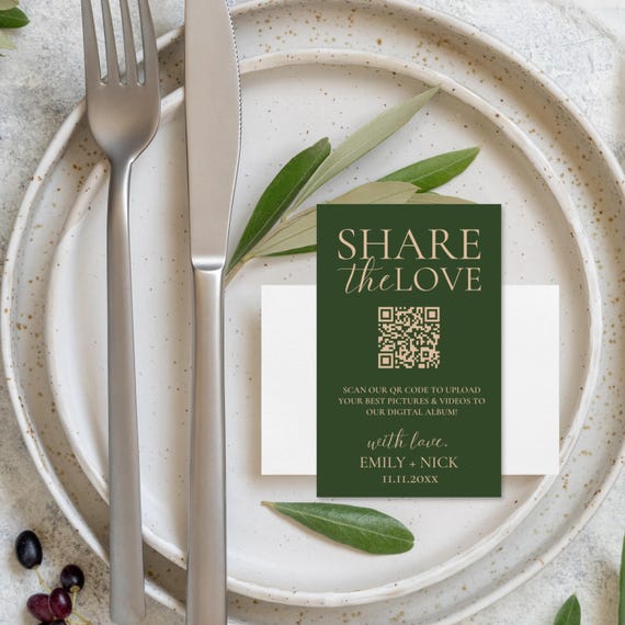 Wedding QR Code Card: Photo & Video Sharing Keepsake (Digital Download)