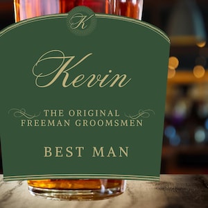 Personalized Whiskey Bottle Label for Groomsmen - Custom Wedding Gift - 750ML Full-Size Bottle - Groomsmen Proposal Label, Best Man Gift