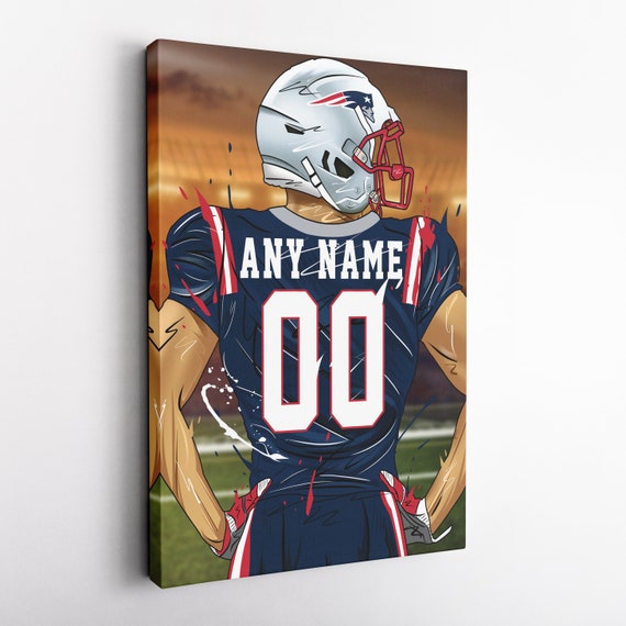 New England Patriots Jersey Personalized Jersey NFL Custom Name and Number  Canvas Wall Art Home Decor Framed Poster Man Cave Gift - Etsy Canada